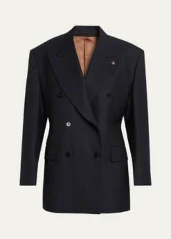 VersaceOversized Double-Breasted Blazer