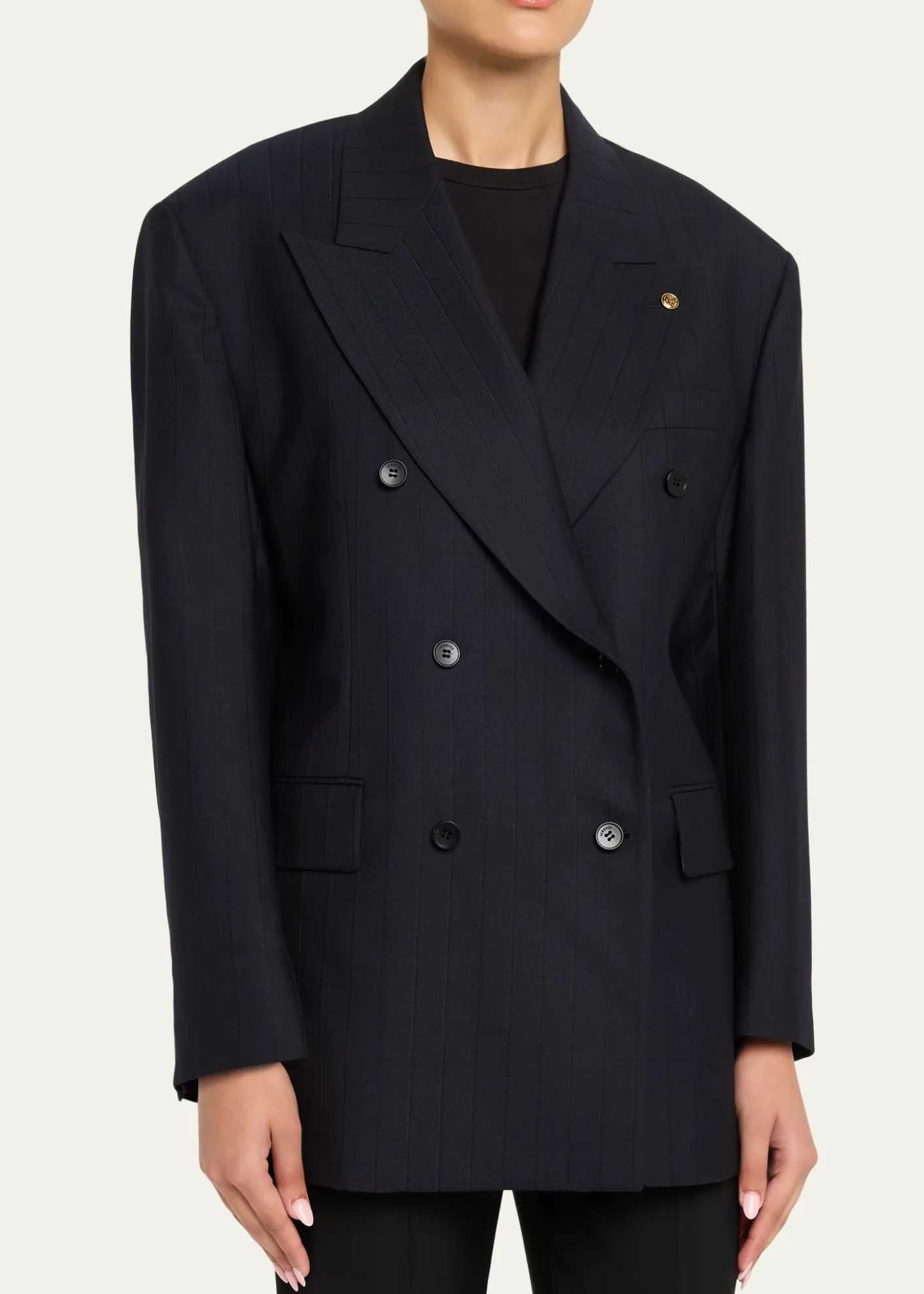 VersaceOversized Double-Breasted Blazer
