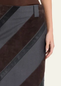 VersacePaneled Midi Skirt