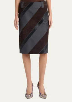 VersacePaneled Midi Skirt