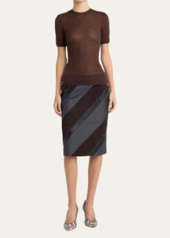 VersacePaneled Midi Skirt