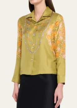 VersacePrinted Silk Twill Shirt