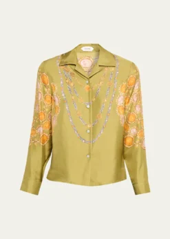 VersacePrinted Silk Twill Shirt