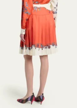 VersacePrinted Silk Twill Skirt