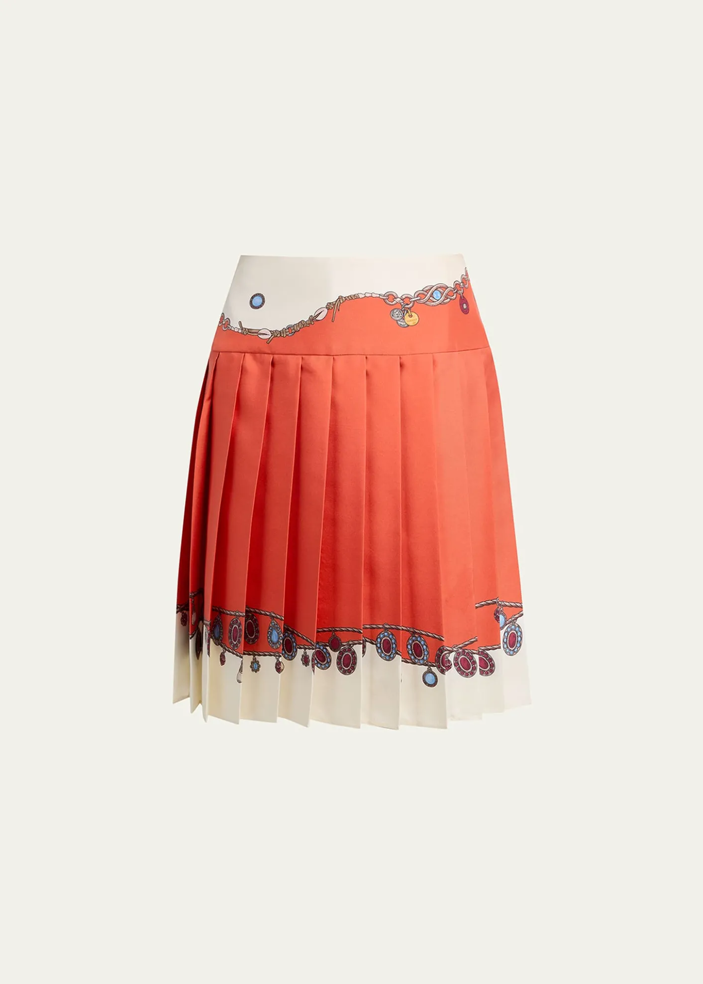 VersacePrinted Silk Twill Skirt