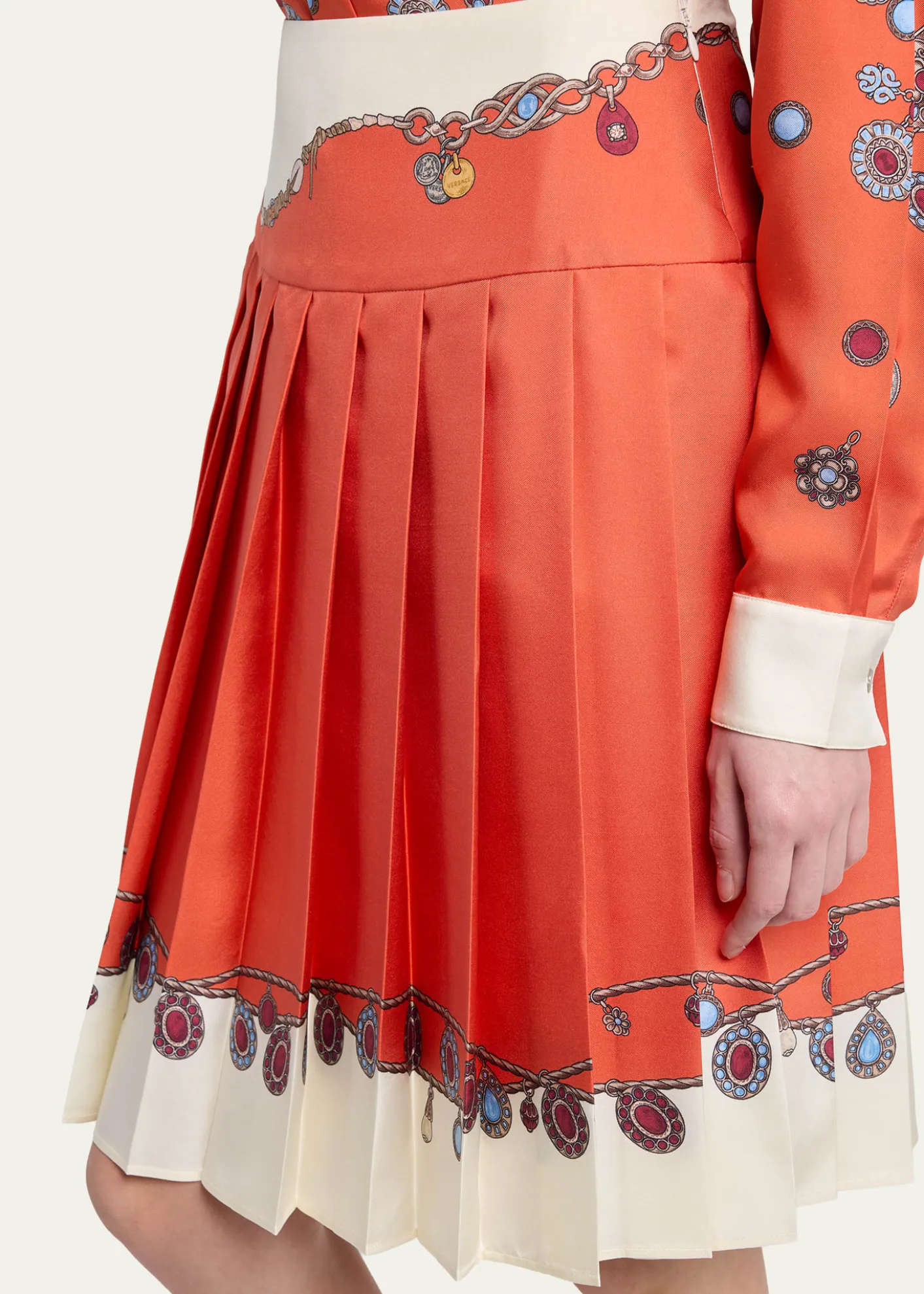 VersacePrinted Silk Twill Skirt