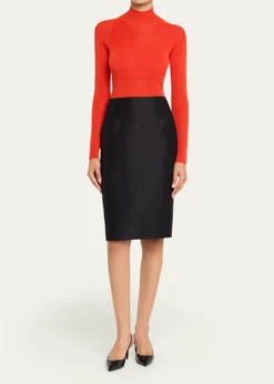 VersaceRibbed Mock-Neck Sweater