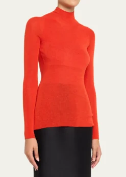 VersaceRibbed Mock-Neck Sweater