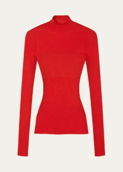 VersaceRibbed Mock-Neck Sweater