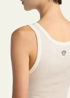 VersaceScoop-Neck Ribbed Wool Tank Top