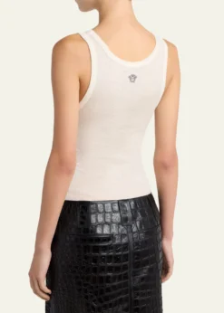 VersaceScoop-Neck Ribbed Wool Tank Top