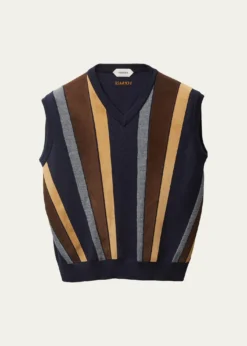 VersaceSuede Patchwork Sweater Vest