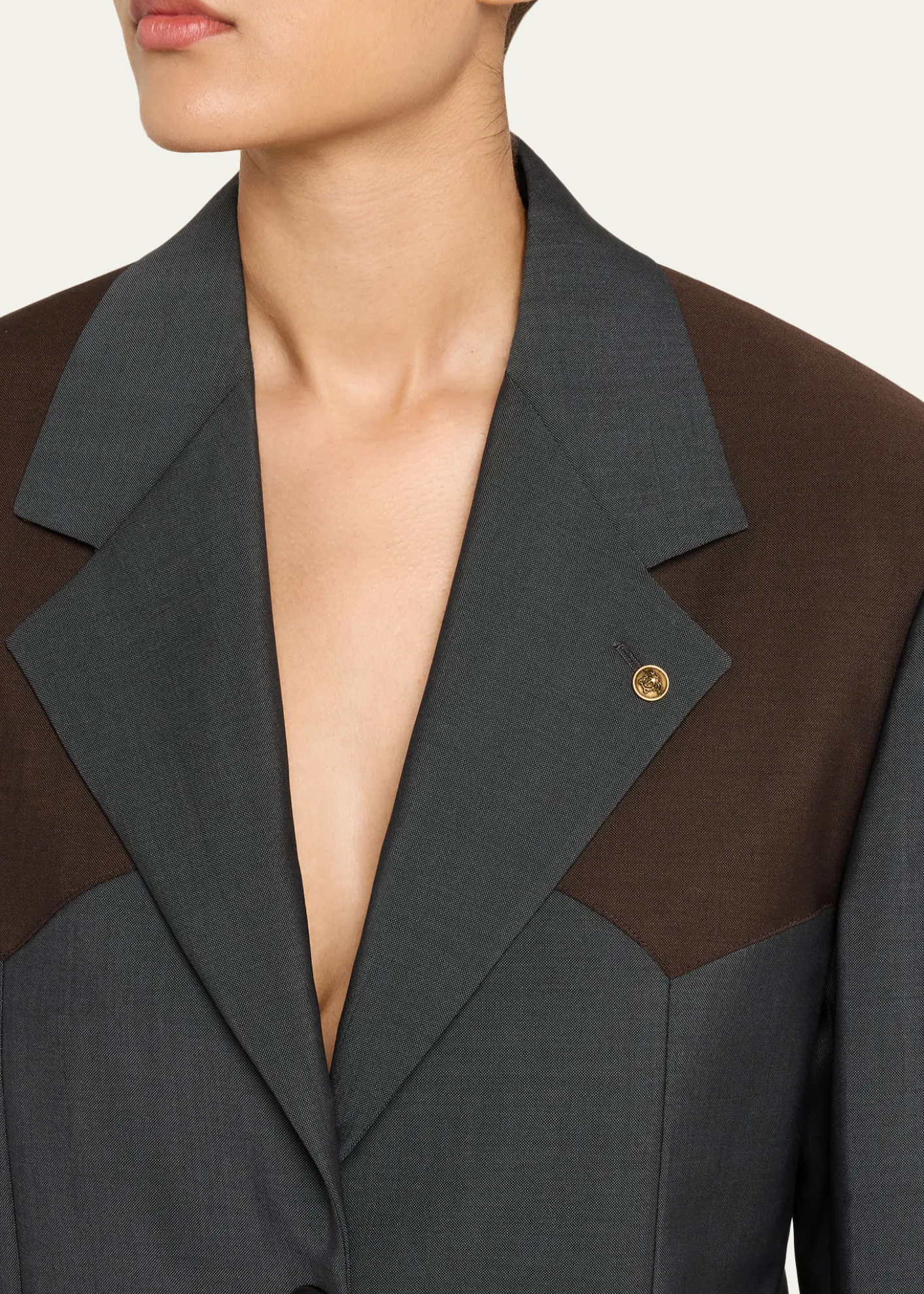 VersaceWool Colorblock Jacket