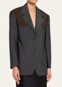 VersaceWool Colorblock Jacket