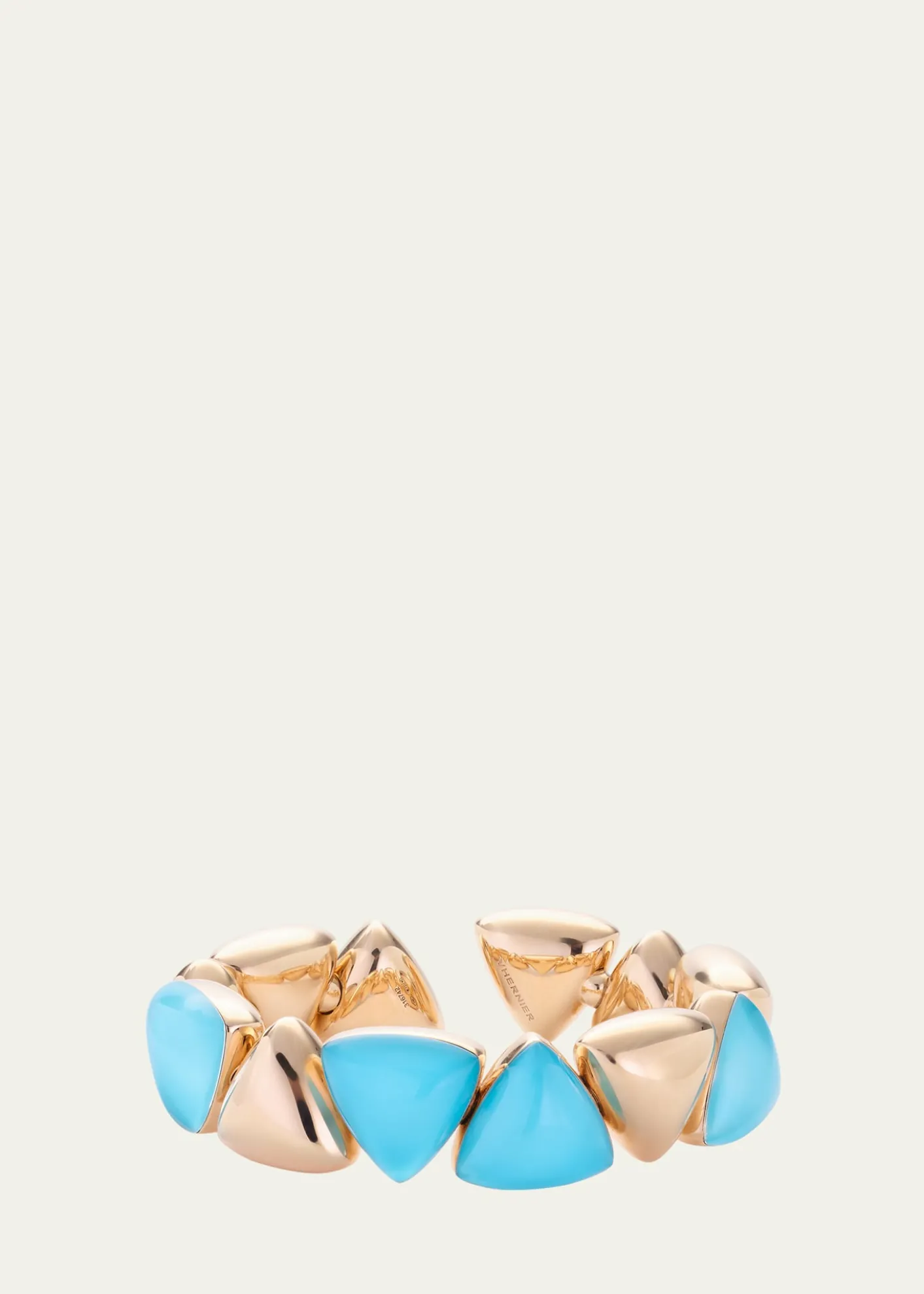 VhernierFreccia 18K Rose Gold Bracelet with Turquoise and Rock Crystal