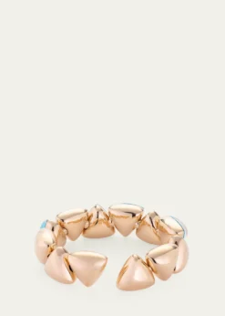 VhernierFreccia 18K Rose Gold Bracelet with Turquoise and Rock Crystal