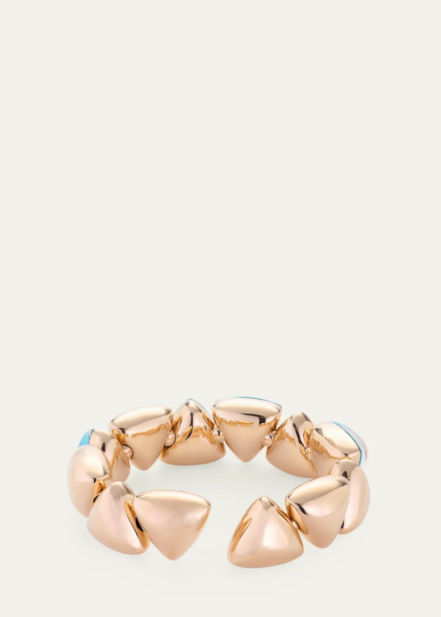 VhernierFreccia 18K Rose Gold Bracelet with Turquoise and Rock Crystal