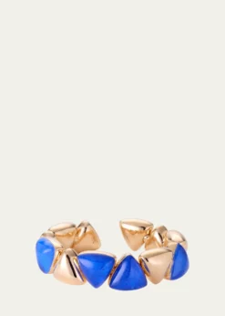 Vhernier18K Rose Gold Lapis and Rock Crystal Freccia Bracelet