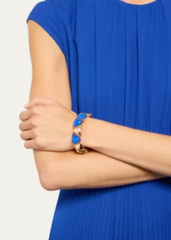 Vhernier18K Rose Gold Lapis and Rock Crystal Freccia Bracelet