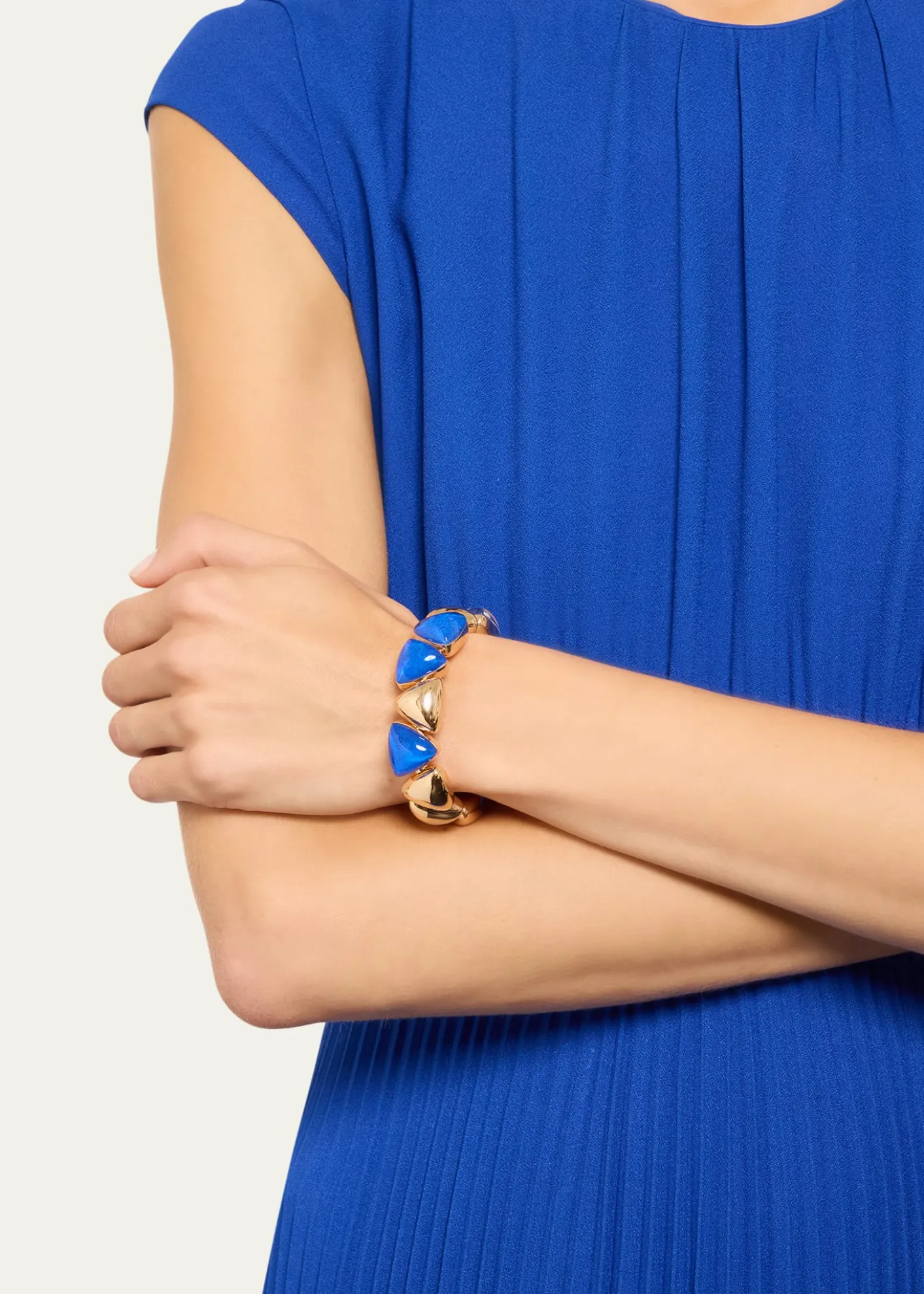 Vhernier18K Rose Gold Lapis and Rock Crystal Freccia Bracelet