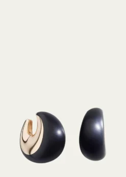 VhernierPirouette 18K Rose Gold Ebony Wood Clip Earrings