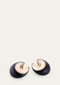 VhernierPirouette 18K Rose Gold Ebony Wood Clip Earrings