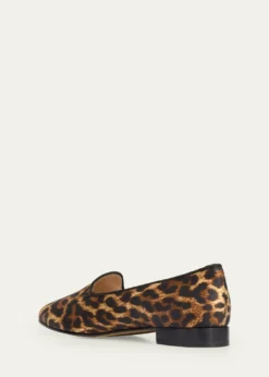 Vibi VeneziaLeopard-Print Silk Loafers