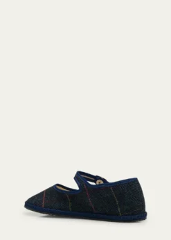 Vibi VeneziaMary Jane Plaid Herringbone Wool-Blend Flats