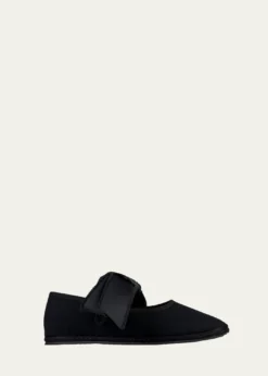 Vibi VeneziaMaxi Bow Cotton Grosgrain Ballerina Flats