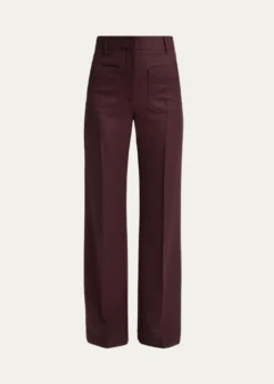 Victoria BeckhamAlina Front-Pocket Straight-Leg Trousers