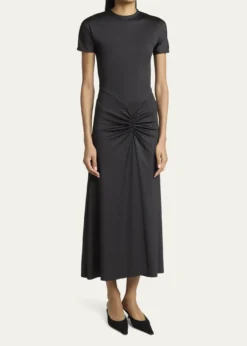 Victoria BeckhamGathered Drop-Waist Midi T-Shirt Dress