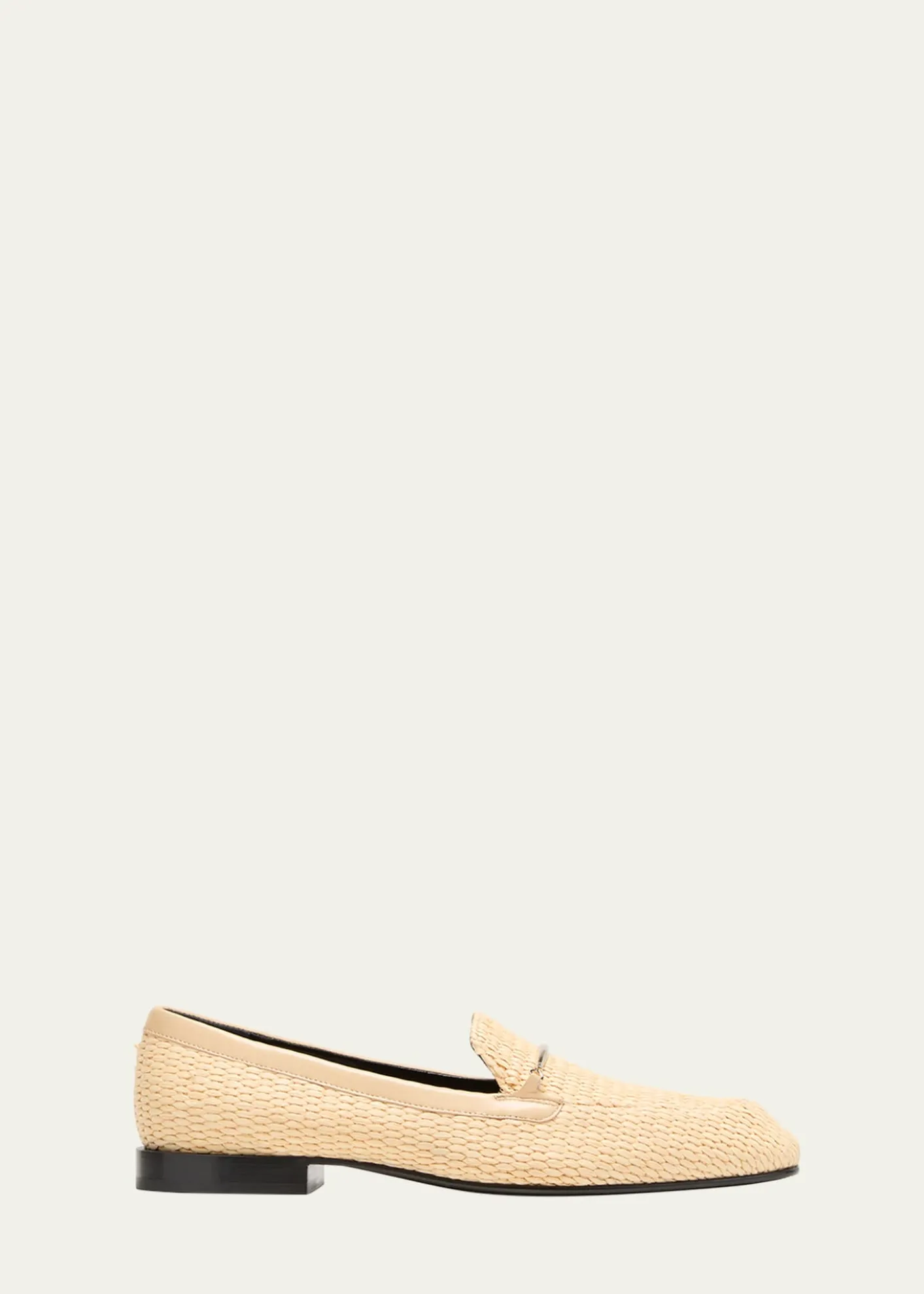 Victoria BeckhamRaffia Metal-Strap Flat Loafers