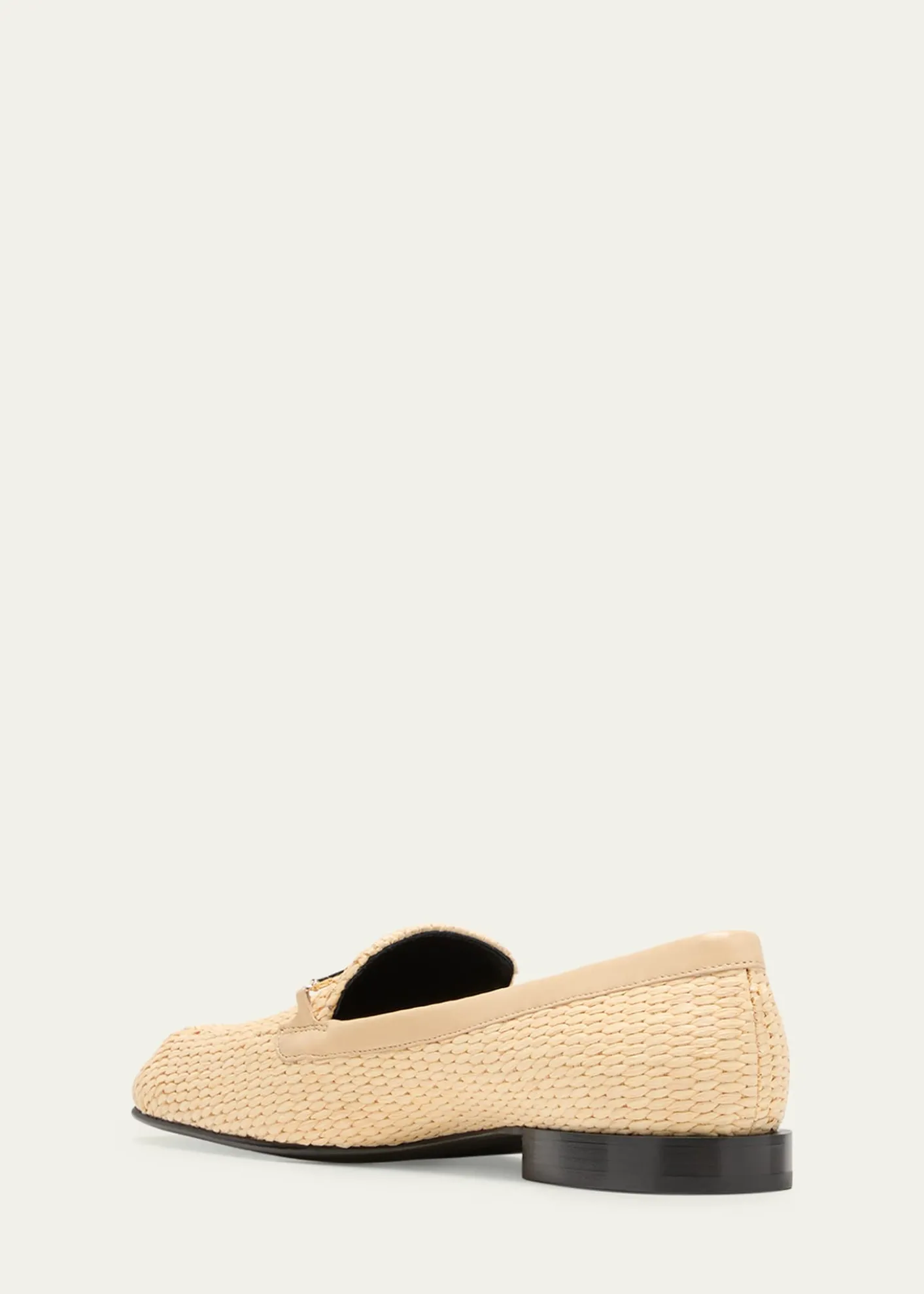 Victoria BeckhamRaffia Metal-Strap Flat Loafers