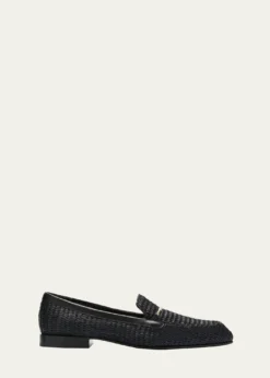 Victoria BeckhamRaffia Metal-Strap Easy Loafers