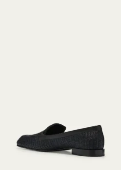 Victoria BeckhamRaffia Metal-Strap Easy Loafers