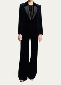 Victoria BeckhamSingle-Breasted Velvet Tuxedo Jacket