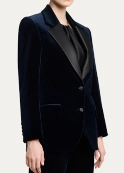 Victoria BeckhamSingle-Breasted Velvet Tuxedo Jacket
