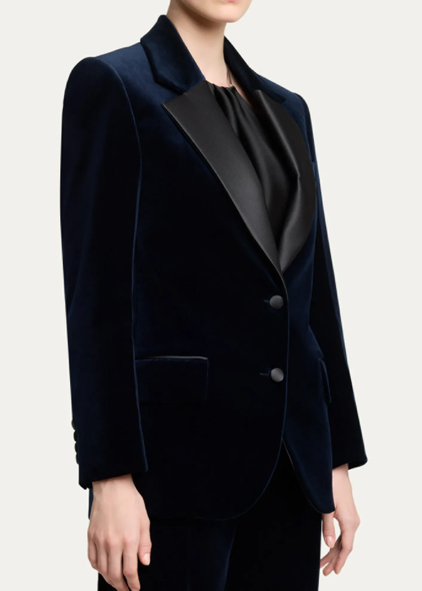 Victoria BeckhamSingle-Breasted Velvet Tuxedo Jacket