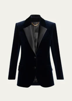 Victoria BeckhamSingle-Breasted Velvet Tuxedo Jacket