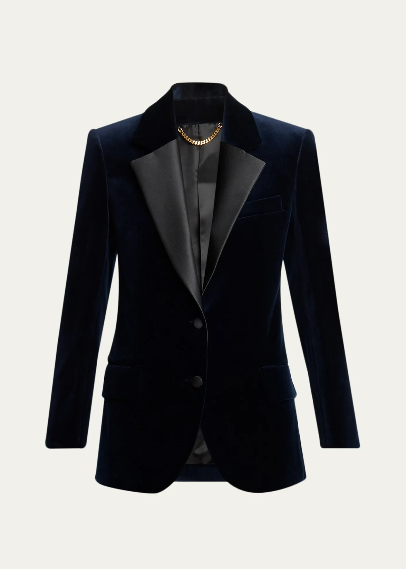 Victoria BeckhamSingle-Breasted Velvet Tuxedo Jacket
