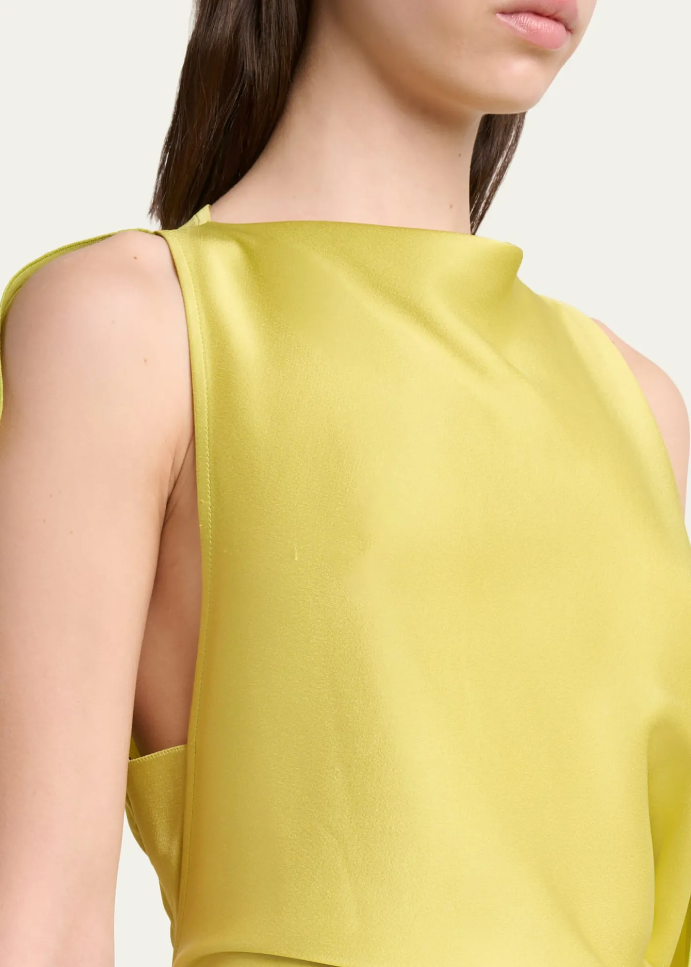 Victoria BeckhamSleeveless Draped Satin Gown