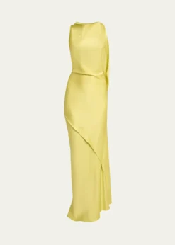 Victoria BeckhamSleeveless Draped Satin Gown