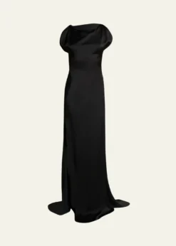 Victoria BeckhamSleeveless Satin Slit Gown