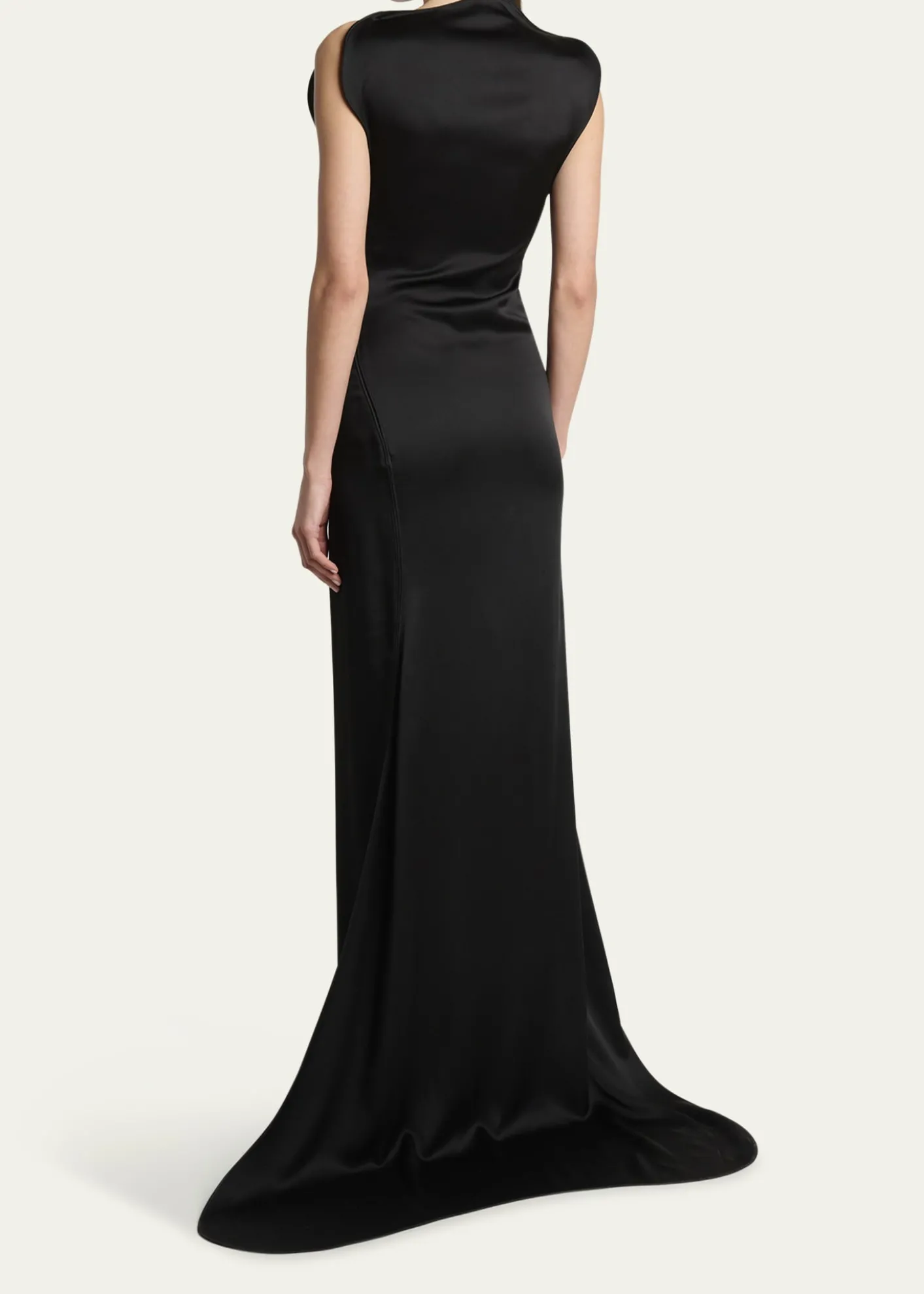Victoria BeckhamSleeveless Satin Slit Gown