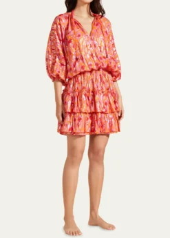 VilebrequinAbstract Leopard Printed Silk Mini Dress