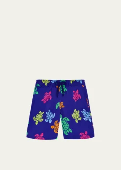 VilebrequinBoy's Multicolor Turtle-Print Swim Trunks, Size 2-14