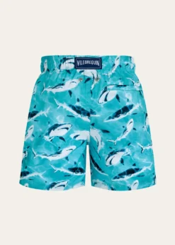 VilebrequinBoy's Shark-Print Packable Swim Trunks, Size 2-14