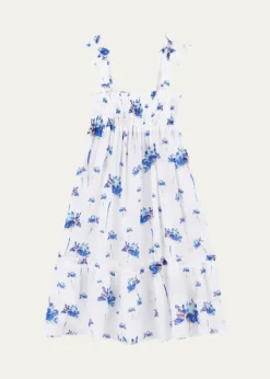 VilebrequinGirl's Shiny Floral Tie-Shoulder Dress, Size 2-12