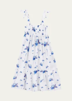 VilebrequinGirl's Shiny Floral Tie-Shoulder Dress, Size 2-12