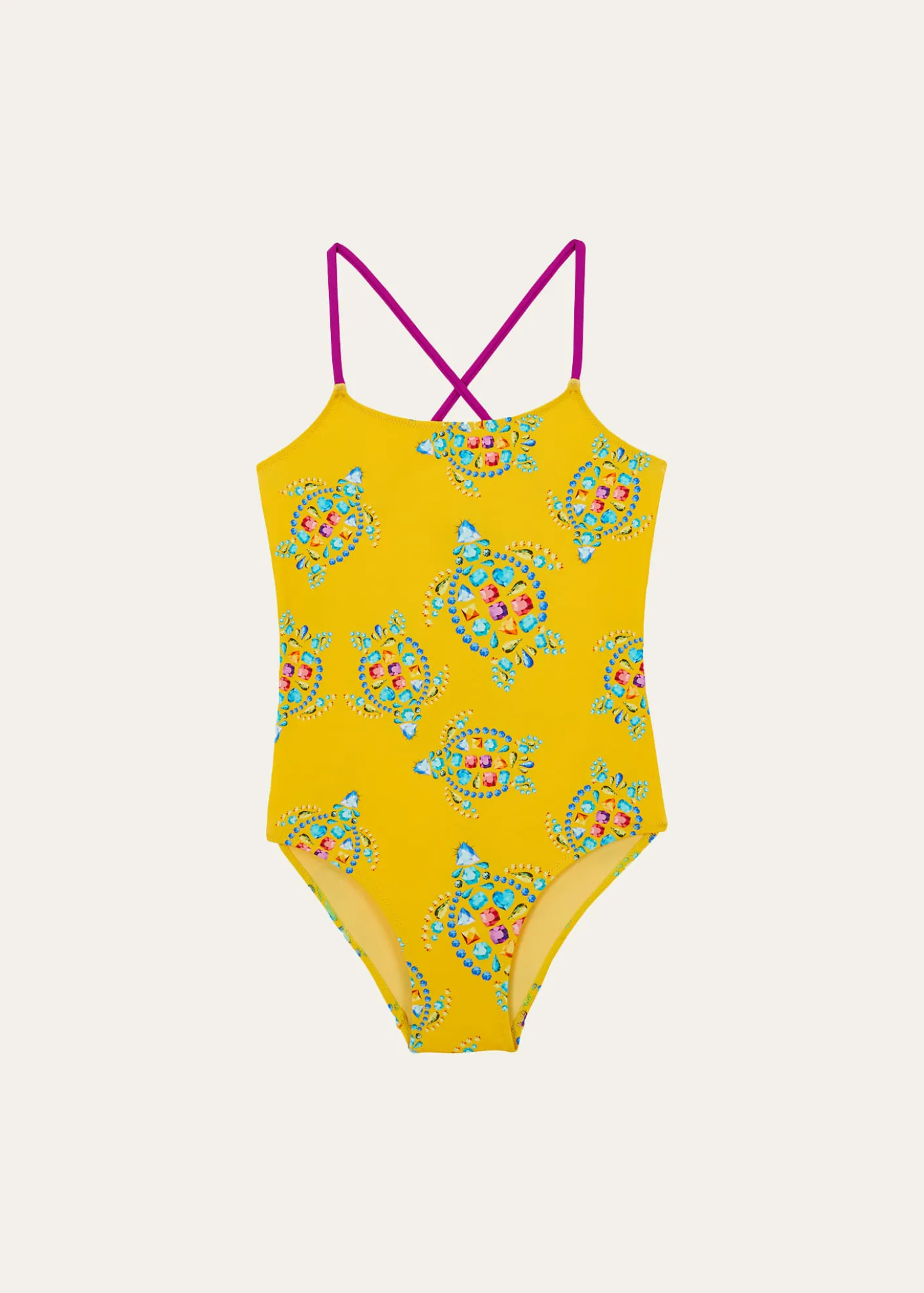 VilebrequinGirl's Vendom Jeweled Turtle-Print Swimsuit, Size 2-14